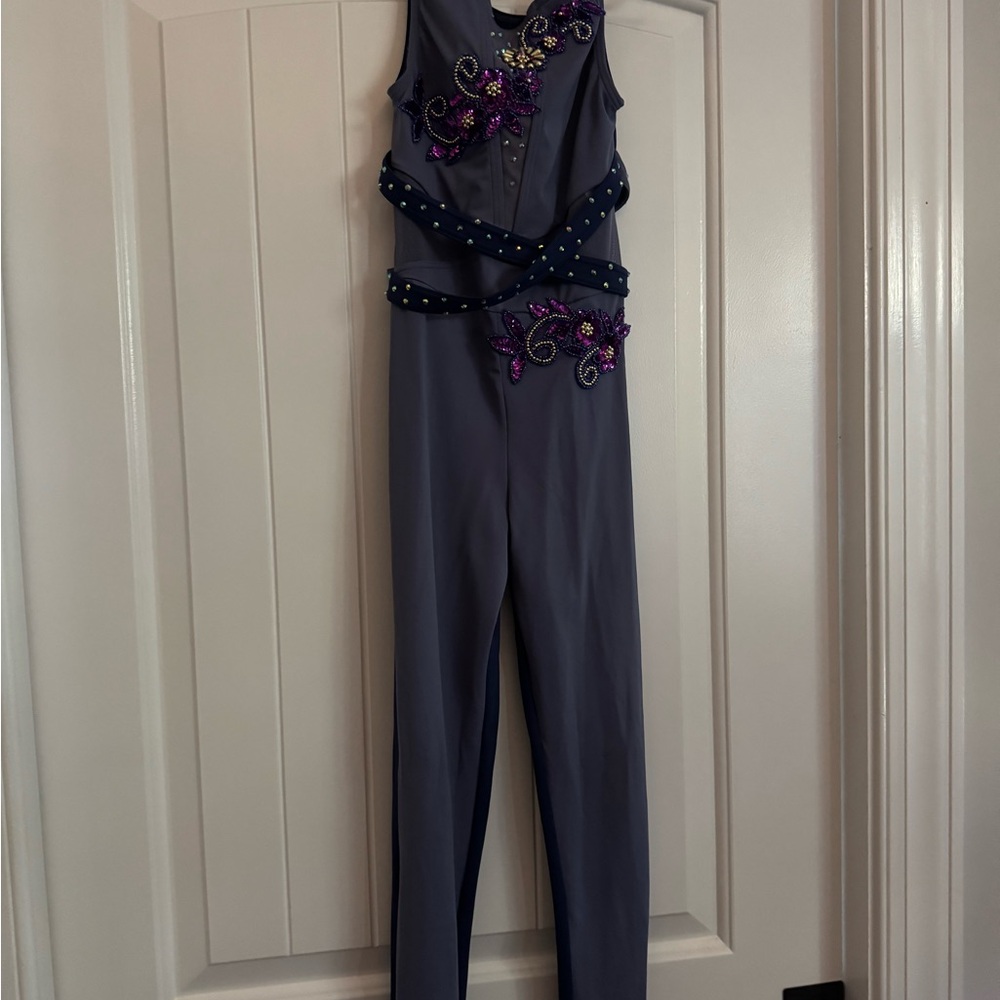 Beautiful Embellished Purple Unitard